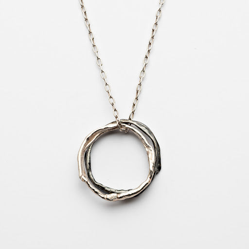 Sterling Silver and Oxidized Sterling Silver Smush Necklace