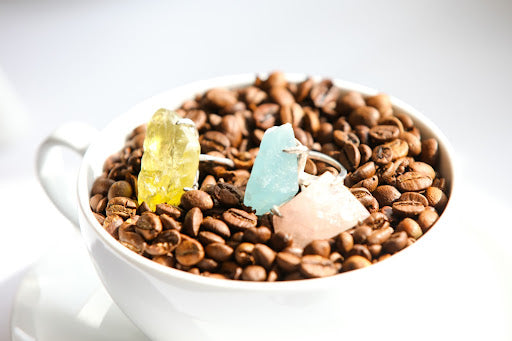 Aquamarine, Citrine and Rose Quartz Rough Stone Rings