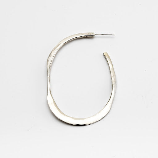 Forged Sterling Silver Hoop Earrings