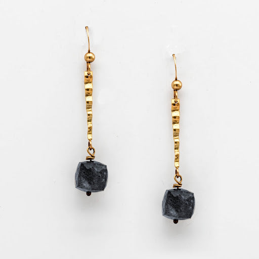 Gold and Labradorite Shooting Star Earrings