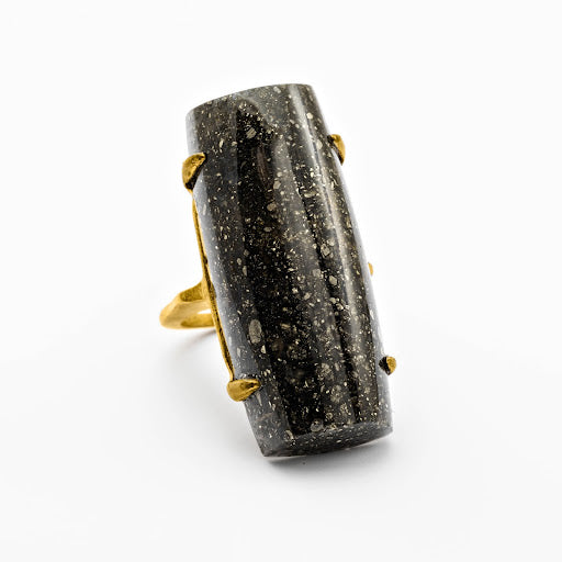 Pyrite in Agate Ring