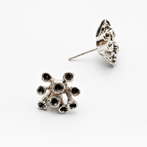 Sterling Silver Coral Polyp Stud Earrings