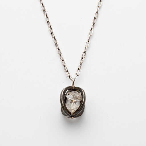 Caged Herkimer Diamond Pendant
