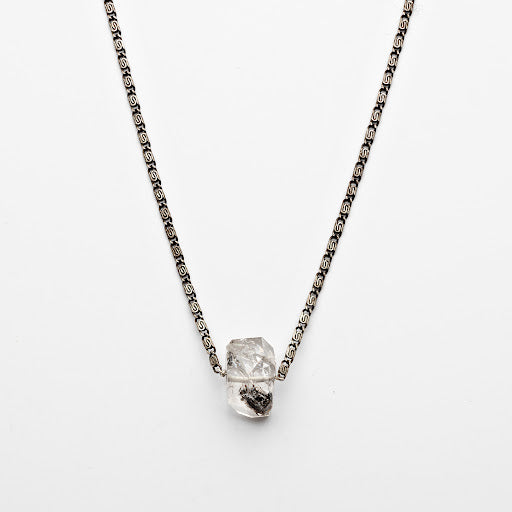 Oxidized Sterling Silver Herkimer Diamond Necklace