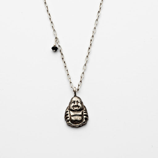 Baby Buddha Pendant in Oxidized Sterling Silver