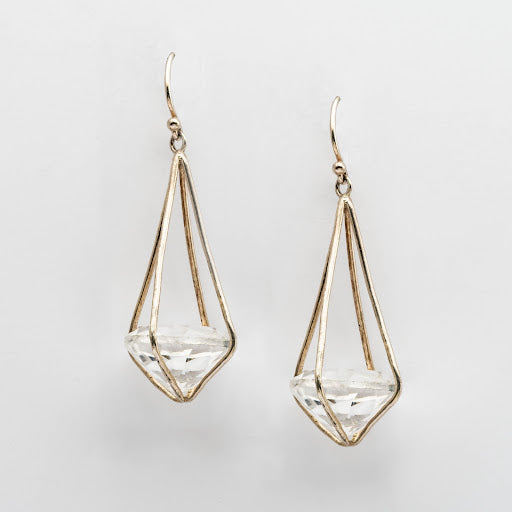 Rock Crystal Caged Earrings