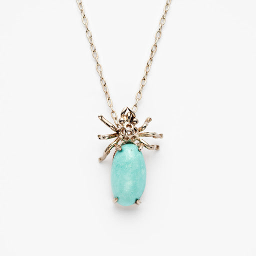 Sterling Silver and Turquoise Little Spider Pendant