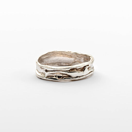 Wide Sterling Silver Smush Band